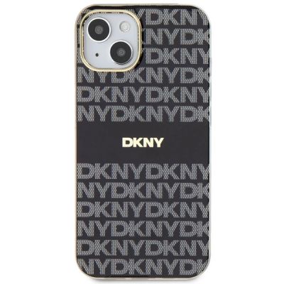 3. DKNY IML Mono & Stripe MagSafe Hülle für iPhone 15/14/13 – Schwarz