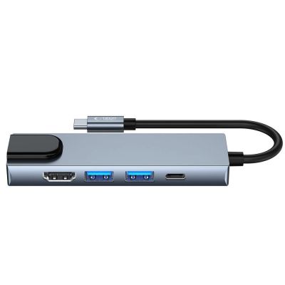 7. HUB Tech-Protect V3 5in1 USB-C – USB-A 3.0 / USB-A 2.0 / USB-C / HDMI / RJ45 – Grau