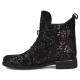 3. Schwarze Damen-Ankle-Boots aus Leder mit Blumenmuster, Filippo DBT8283
