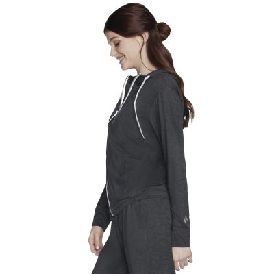 3. Skechers Godri Swift Kapuzenpullover mit durchgehendem Reißverschluss JA69-BKCC Grau XS