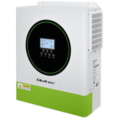 10. Qoltec Hybrid-Off-Grid-Solarwechselrichter 3500 W | 100 A | 24 V | MPPT | BMS | WLAN-Option | Sinus | Leistungsfaktor 1,0