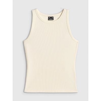 5. Schmal geschnittenes, geripptes Damen-Stricktop 4F 4FRSS26TSLEF338-12S