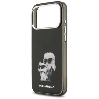 6. Karl Lagerfeld IML Aquarelle Karl & Choupette & Logo MagSafe Case für iPhone 17 Pro Max - Schwarz