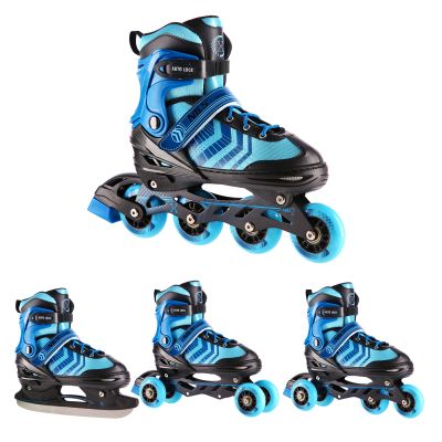 2. NH18192A 4in1 SCHWARZ-BLAU GRÖSSE L (39-43) ROLLSCHUHE MIT HOCKEY-HÜLLE NILS EXTREME