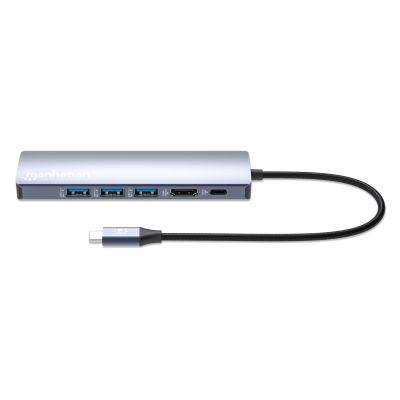 4. Manhattan 153959 Kabelgebundene Dockingstation USB 3.2 Gen 1 (3.1 Gen 1) Typ-C Silber