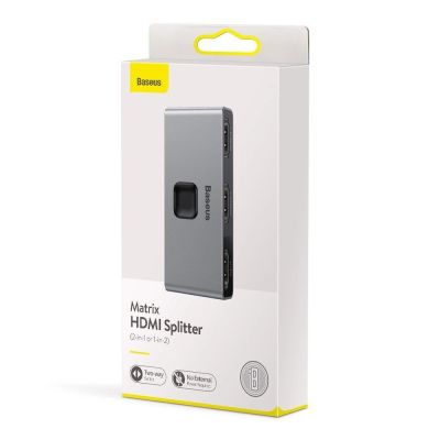 22. Baseus bidirektionaler Switch Splitter Switcher HDMI - 2x HDMI 4K / 30 Hz grau (CAHUB-BC0G)