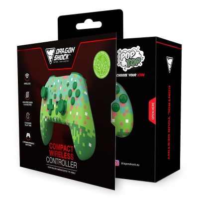 6. Dragonshock PopTop Bluetooth-Gamepad (Analog/Digital) in Grün, Dunkelgrün, Rosa und Weiß für Nintendo Switch und PC