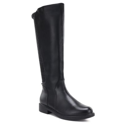 Damen-Lederstiefel mit elastischem Schaft, schwarz, Campbell JE19489