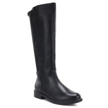 Damen-Lederstiefel mit elastischem Schaft, schwarz, Campbell JE19489