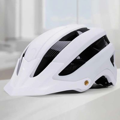 4. Wozinsky MTB-Fahrradhelm mit abnehmbarem Visier, leicht, Größe L – schwarz-weiß