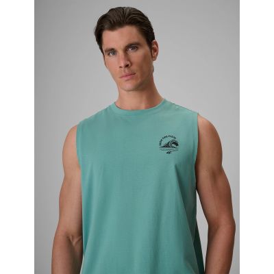 4. Lässiges, ärmelloses Herren-T-Shirt mit Aufdruck 4F 4FRSS26TSLEM365-47S