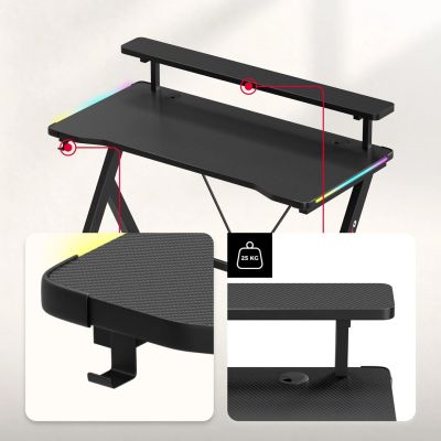 7. Huzaro Hero 1.9 RGB Schwarzer Schreibtisch