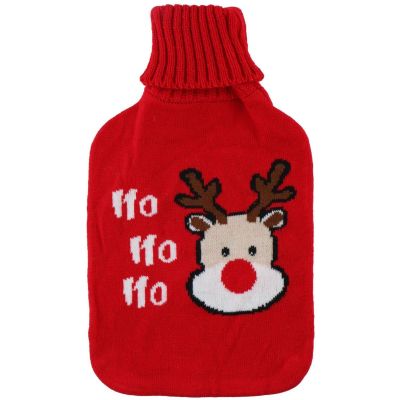 Wärmflasche aus Gummi im Alpina-Etui, 1,7 l, rot
