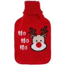 Wärmflasche aus Gummi im Alpina-Etui, 1,7 l, rot