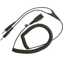 Jabra Kabel QD auf 2x3,5 mm Klinke, Spirale, 0,5-2m