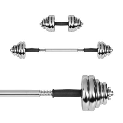 4. REBEL ACTIVE VERSTELLBARE CHROM-HANTELN IM KOFFER MIT HANTELSTANGE, SET 30 KG
