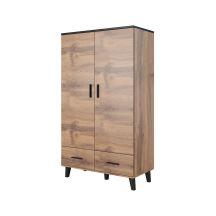 LOTTA 2D2S Kleiderschrank Wotan + Mattschwarz