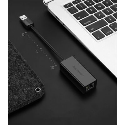 8. Ugreen externe Netzwerkkarte RJ45 - USB 2.0 100 Mbit/s Ethernet schwarz (CR110 20254)