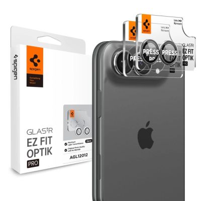 Spigen Optik Pro GLAS.TR EZ FIT 2er-Pack Displayschutzfolie aus gehärtetem Glas für iPhone Duo – Weiß