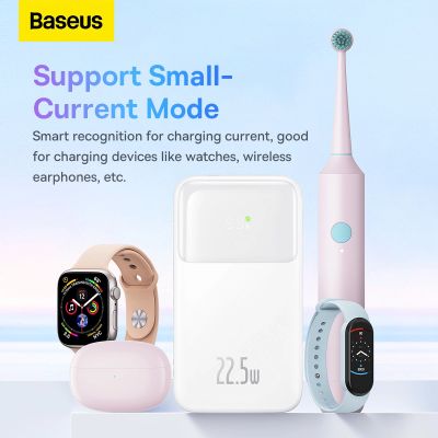 17. Baseus Comet Series Powerbank mit Display 10000 mAh 22,5 W – weiß + USB-A – USB-C-Kabel