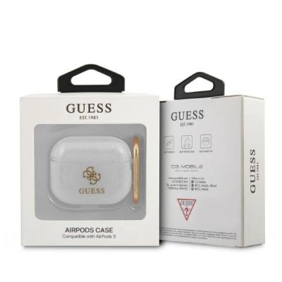 3. Guess GUA3UCG4GT AirPods 3-Abdeckung Transparent Glitter Collection