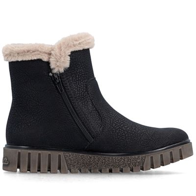 2. Gefütterte schwarze Damen-Ankle-Boots Rieker Y3481-01