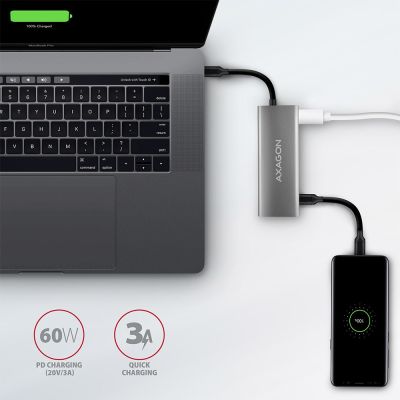 7. Axagon HMC-5G2 Dockingstation USB 3.2 Gen 2 (3.1 Gen 2) Typ-C Grau