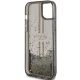 7. Guess Liquid Glitter Gold Stripes Hülle für iPhone 15 Plus / 14 Plus – Schwarz
