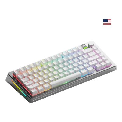 6. Glorious Gaming GMMK 3 PRO 75% Vorgefertigte Tastatur USB + RF Wireless + Bluetooth QWERTY US Englisch Silber