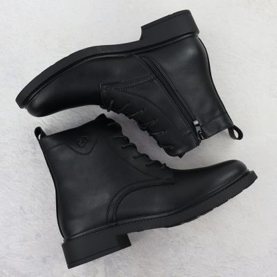 4. Gefütterte schwarze Damen-Lederboots im Worker-Stil Sergio Leone BT25172-S