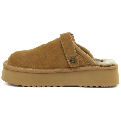 3. Damen-Flip-Flops aus Leder mit Plateausohle in Kamelbraun, Big Star UU274696