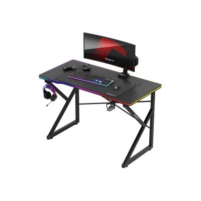 6. Huzaro Hero 1.7 RGB Schwarzer Gaming-Schreibtisch