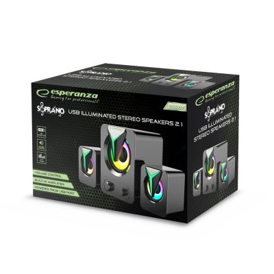 4. ESPERANZA LAUTSPRECHER 2.1 USB LED RAINBOW SOPRAN EGS107