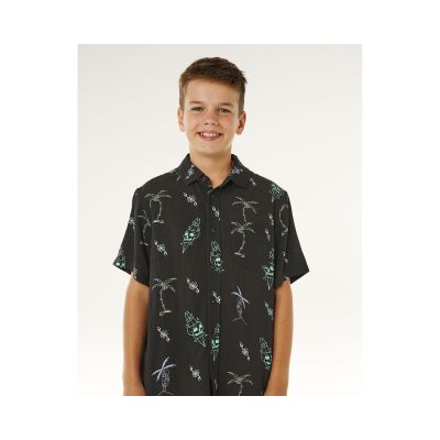 6. RIP CURL Eternal Shred Kurzarmhemd - Junge Schwarz