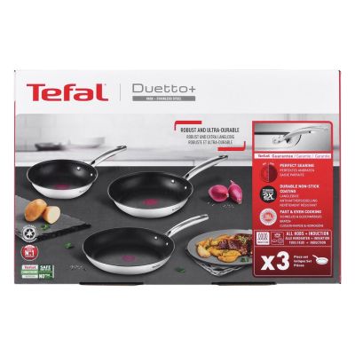 17. 3er-Set Bratpfannen TEFAL Duetto+ G732S334 20/24/28 cm