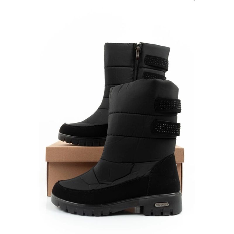 10. Progress Winterstiefel Schneestiefel Damen Stiefeletten isoliert modisch Reißverschluss