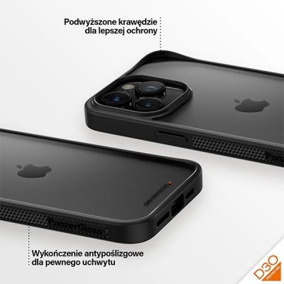 4. PanzerGlass ClearCase Hülle für iPhone 15 Pro Max mit Militärzertifizierung – Transparent und Schwarz