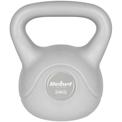 4. REBEL ACTIVE Kettlebell aus Bitumen 24 kg RBA-2322G-24 Grau