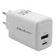 QOLTEC Ladegerät 45W GAN | 5-20V | 1,5-3A | 1x USB-C PD | 1x USB QC 3.0 | Weiß