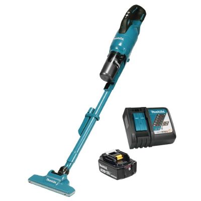 2. Makita DCL286FRF Akku-Stielstaubsauger/Elektrobürste 2-in-1, beutellos, 0,25 l, 100 W, Schwarz/Blau, 3 Ah
