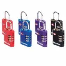 MASTER LOCK 4686EURT Kofferschloss, Zahlenschloss für Gepäck, Zink, Schwarz, Blau, Lila, Rot