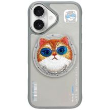 Nimmy Glasses Cool Cat MagSafe Case für iPhone 16 - Grau