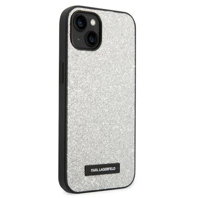 4. Karl Lagerfeld KLHCP14MG2ELS iPhone 14 Plus 6.7" Hardcase Silber / Silber Glitter Plaque Logo