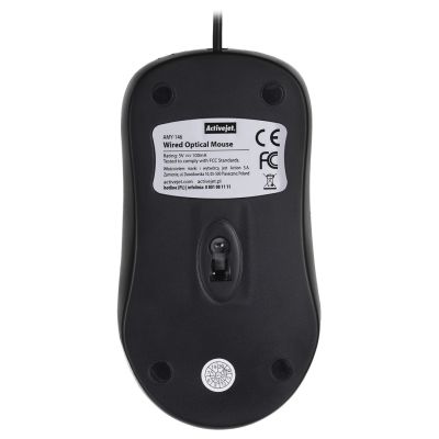 2. Activejet AMY-146 Kabelgebundene Maus (Optisch; 1000 DPI; Schwarz)