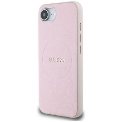 2. Guess Grained Ring MagSafe iPhone 16e Hülle - Rosa