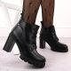 10. Damen-Stiefeletten mit Blockabsatz, schwarz M.Daszyński SA218-8