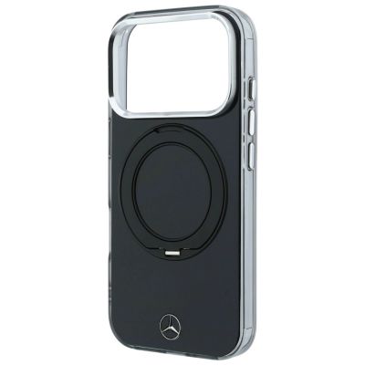 7. Mercedes Ring Stand Iconic Logo MagSafe Hülle für iPhone 18 Pro / 17 Pro - Schwarz