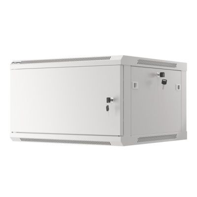 3. LANBERG Wandregal 19" 6HE 600x600 Metalltür Grau (Bausatz) WF01-6606-00S