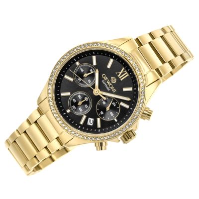 3. Giewont Saphirgold-Schwarze Damenuhr GW3670-B3