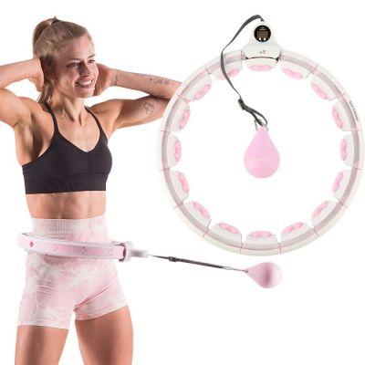 2. HMS HHW06 Hula Hoop mit Nieten, Gewicht und Zähler, rosa